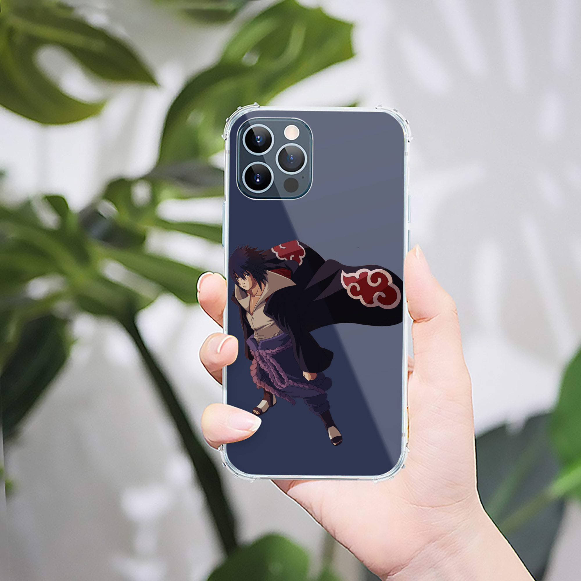 （画像用） NARUTO -ナルト- うちは サスケ Uchiha Sasuke 【iPhone 12シリーズ対応】透明スマホケース（クリアソフトケース）